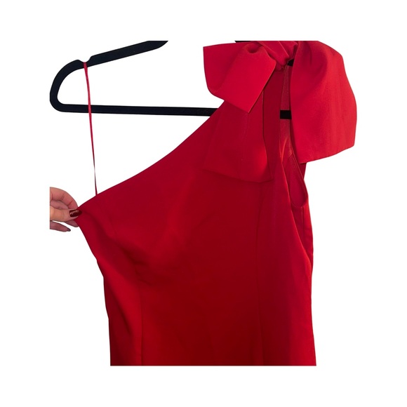 Red One Shoulded Dress - Picture 3 of 4